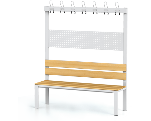 Benches with backrest and racks, beech sticks -  basic version 1800 x 1500 x 430